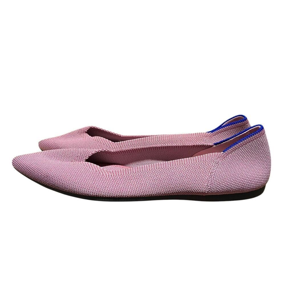Rothys Flats Womens 8 Pink The Point Slip On Shoes Rosebud Washable Knit Spring - Picture 5 of 10